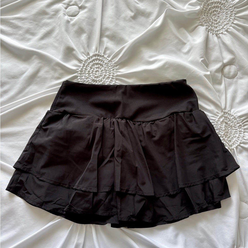 Cotton On Black Athletic Skorts with Ruffled Layers